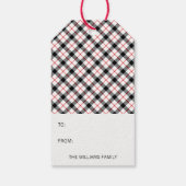 Klassische Karierte Weihnachtsfeiertage-Geschenkma Geschenkanhänger (Rückseite)