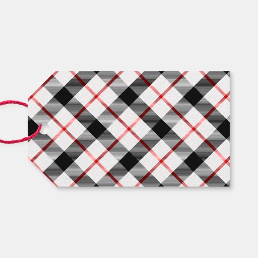 Klassische Karierte Weihnachtsfeiertage-Geschenkma Geschenkanhänger (Rückseite Horizontal)