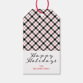 Klassische Karierte Weihnachtsfeiertage-Geschenkma Geschenkanhänger