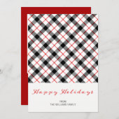 Klassische Karierte Weihnachtskarte Feiertagskarte (Vorne/Hinten)