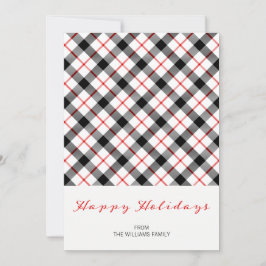 Klassische Karierte Weihnachtskarte Feiertagskarte
