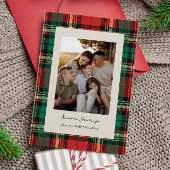 Klassische karierte Weihnachtskarte zum Foto Feiertagskarte