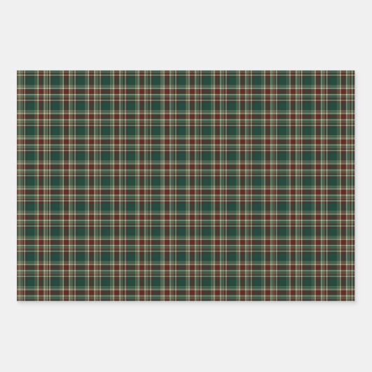 Klassische Karierte Weihnachtsvariante Geschenkpapier Set (Vorderseite 3)