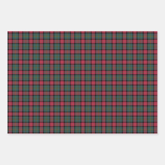 Klassische Karierte Weihnachtsvariante Geschenkpapier Set (Vorderseite)