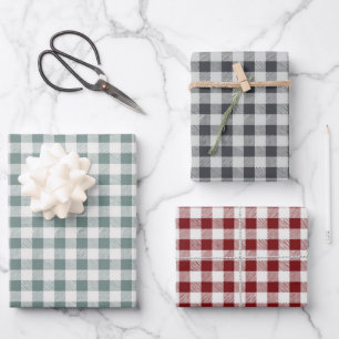 Klassische Karierte Wrapping Paper Sheets Geschenkpapier Set