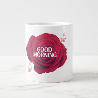 Klassische Karmesinrose "Guten Morgen"-Gedenkausga Jumbo-Tasse