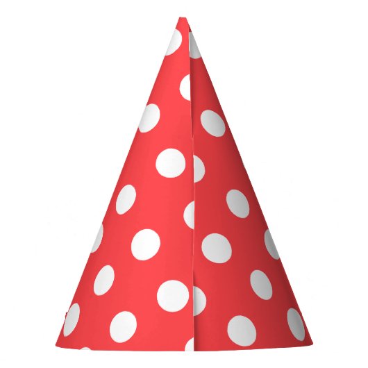 Klassische Karneval Rote große weiße Punkte Geburt Partyhütchen (Rückseite)