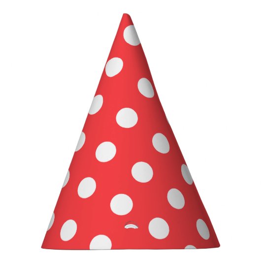 Klassische Karneval Rote große weiße Punkte Geburt Partyhütchen (Rechts)