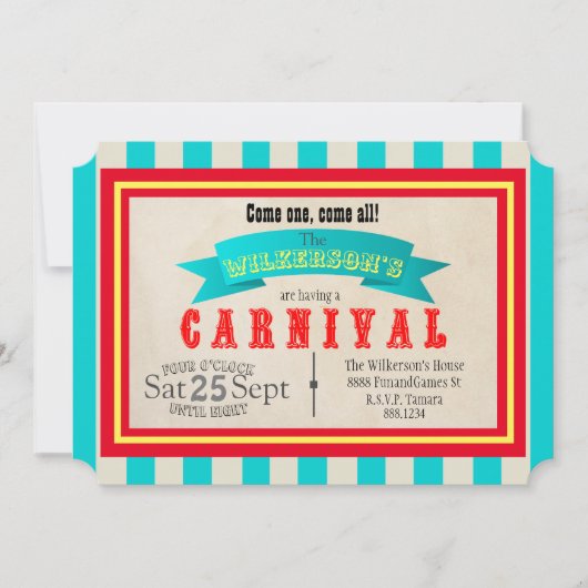 Klassische Karnevalsparty Vintage Stilelemente Einladung (Vorderseite)