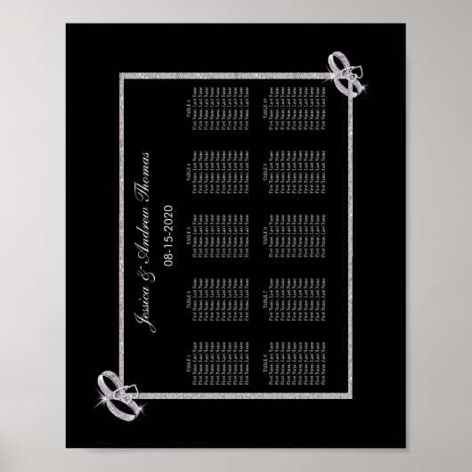 Klassische Karo-Silber-Hochzeitsmesser Poster (Vorne)