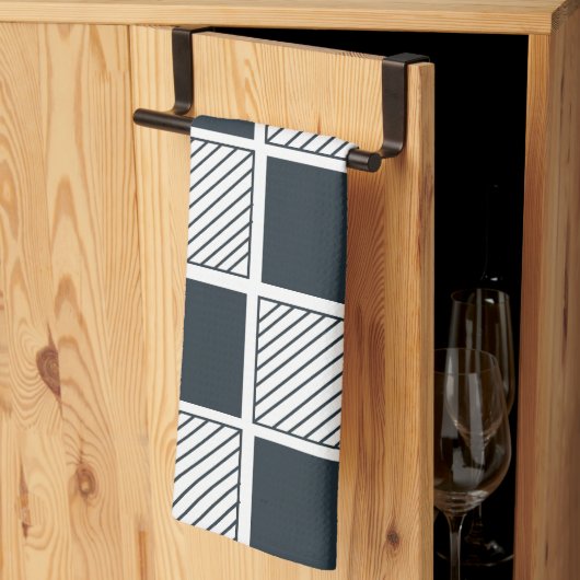 Klassische Karos an der Tafel Geschirrtuch (Drittel gefaltet)