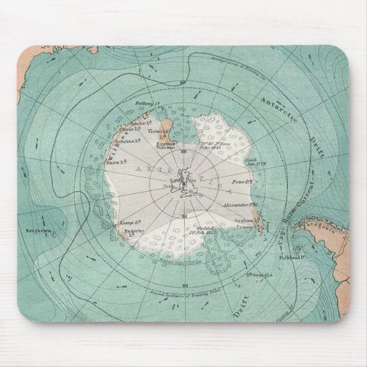 Klassische Karte der Antarktis Mousepad (Vorne)