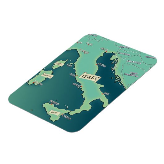 Klassische Karte Italiens Magnet (Linke Seite)