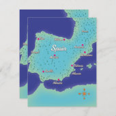 Klassische Karte Spaniens (Vorne/Hinten)