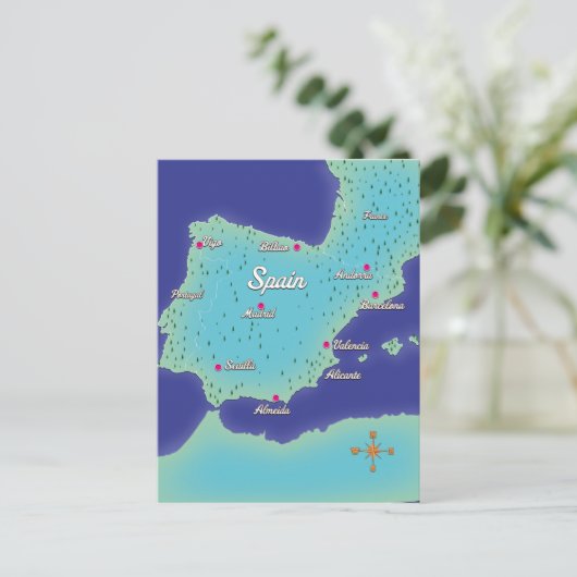 Klassische Karte Spaniens (Stehend Vorderseite)