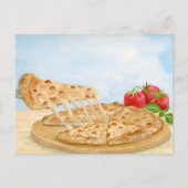 Klassische Käsepizza-Wasserfarbe Postkarte (Vorderseite)