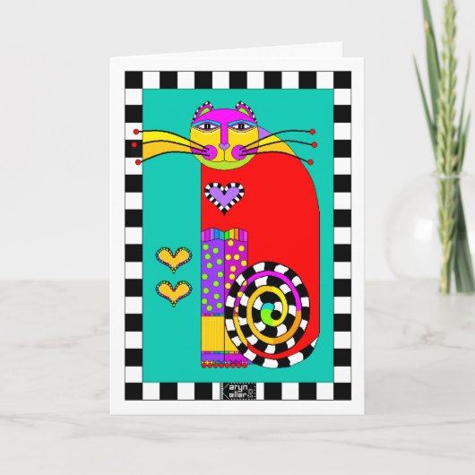 Klassische Katze mit Legwarmers Grußkarte Karte (Vorderseite)