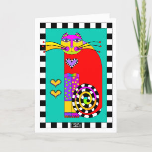 Klassische Katze mit Legwarmers Grußkarte Karte