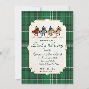 Klassische Kentucky Derby-Party-Einladung Grüne To Einladung