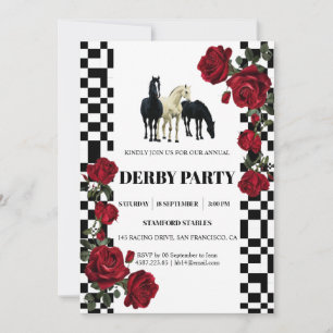 Klassische Kentucky Derby-Party-Einladung   Rote R Einladung
