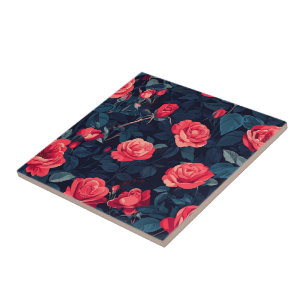 Klassische Keramik mit Vintager Rose, Tiles für We Fliese