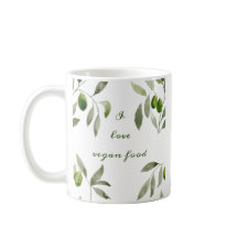 Klassische Keramik Tasse mit veganer und olivgrüne