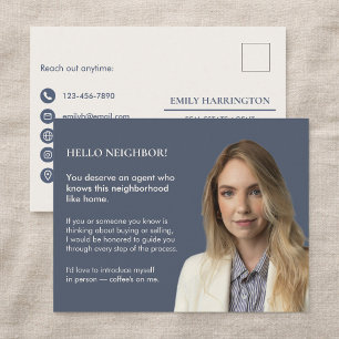 Klassische Key-Introduction Grau Immobilienmakler Postkarte