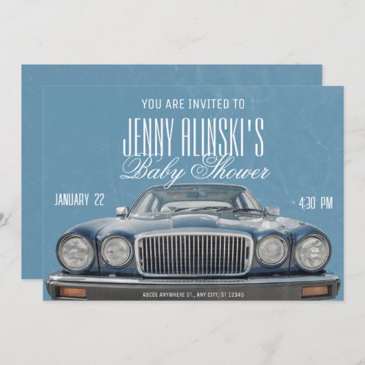 Klassische Kinderdusche Einladung (Vorne/Hinten)