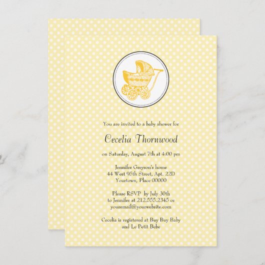 Klassische Kinderdusche Einladung (Vorne/Hinten)