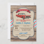 Klassische Kinderdusche. Vintages Rot Einladung (Vorderseite)