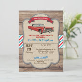 Klassische Kinderdusche. Vintages Rot Einladung (Stehend Vorderseite)