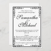 Klassische Kirchenhochzeit Einladung (Vorne/Hinten)