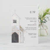 Klassische Kirchenhochzeit Einladung (Stehend Vorderseite)