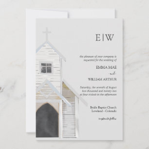 Klassische Kirchenhochzeit Einladung