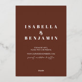 Klassische kirchliche Hochzeit rettet das Datum Folieneinladung (Rückseite)