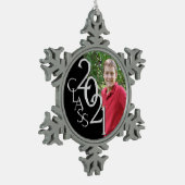 Klassische Klasse des Fotos 2021 Abschluss Schneeflocken Zinn-Ornament (Links)