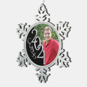 Klassische Klasse des Fotos 2021 Abschluss Schneeflocken Zinn-Ornament (Rechts)