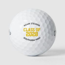 Klassische Klassik-Klasse für Schwarz-Gold-Diplome Golfball