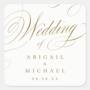 Klassische klassische Gastgeschenke Hochzeiten mit Quadratischer Aufkleber