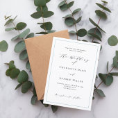 Klassische klassische Hochzeit in weißem, staubbla Einladung