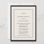 klassische klassische Hochzeit mit elegantem Creme Einladung (Vorderseite)