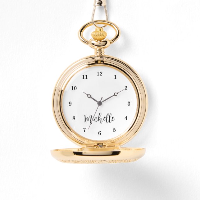 Klassische klassische klassische Elegant-Script-Ty Armbanduhr (Vorderseite)