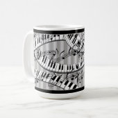 Klassische Klavier-Musik-Tastatur-Spaß-Tasse Kaffeetasse (Vorderseite Links)