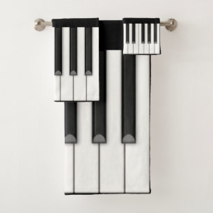 Klassische Klaviertastatur individuell einstellbar Badhandtuch Set