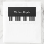Klassische Klaviertastatur Personalisiert Musikeri Rechteckiger Aufkleber (Tasche)