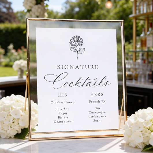Klassische Kohlehydrangea-Signature-Drinks Poster
