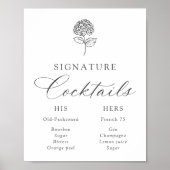 Klassische Kohlehydrangea-Signature-Drinks Poster (Vorne)