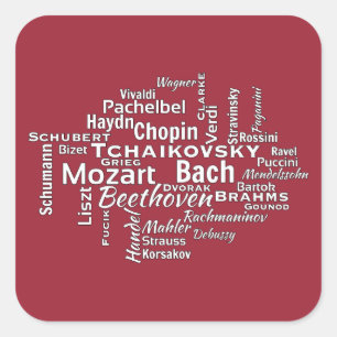 Klassische Komponentenwolke Quadratischer Aufkleber