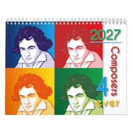 Klassische Komponisten Portraits, Cartoon Style, 2 Kalender