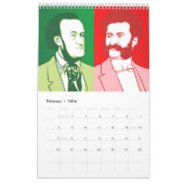 Klassische Komponisten Portraits, Cartoon Style Kalender (Feb 2026)